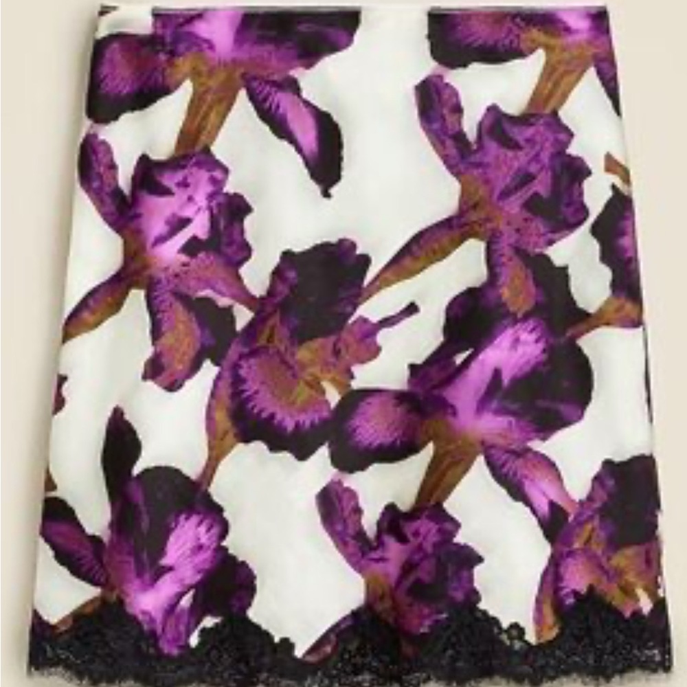 J. Crew Purple Floral Skirt